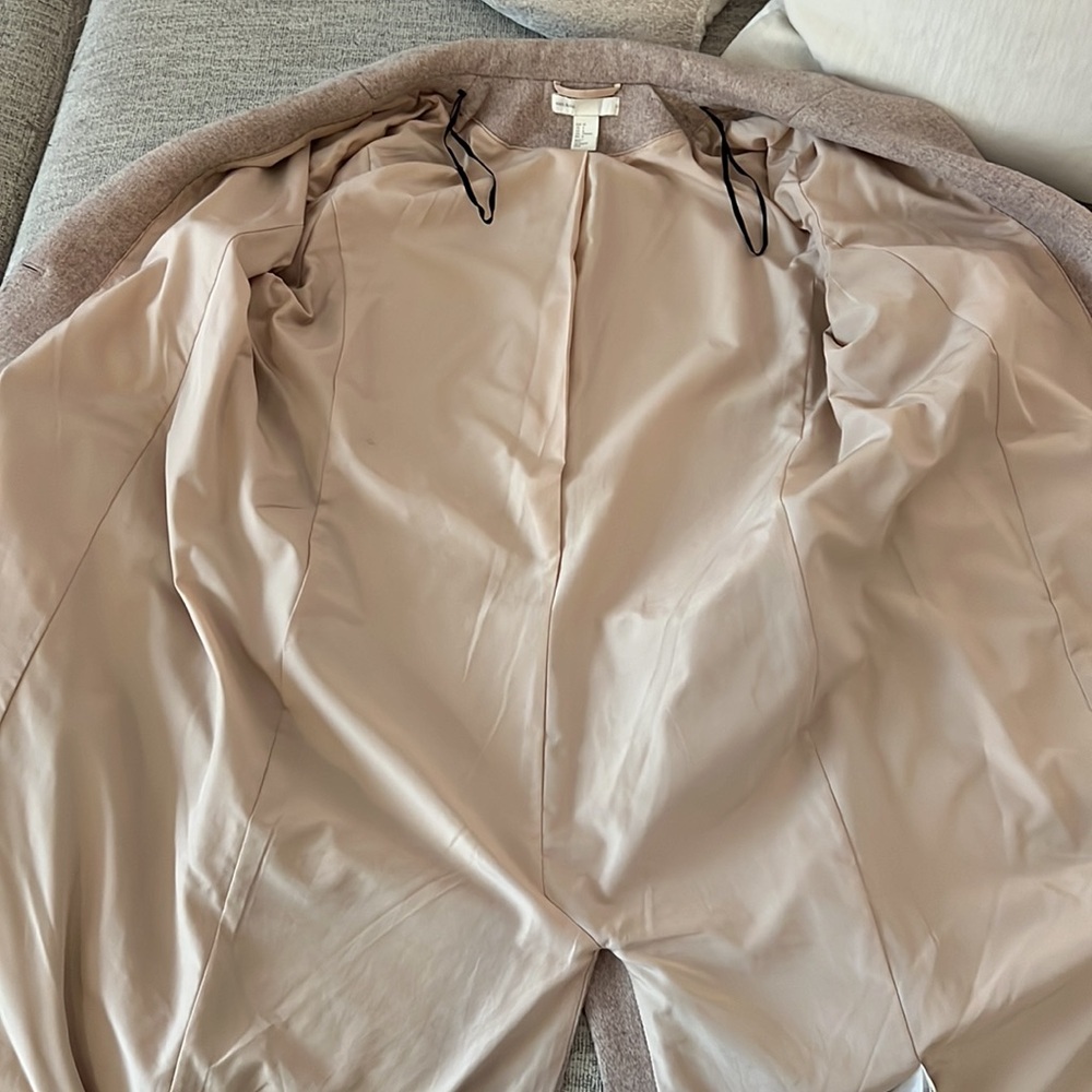 H&M Wool Blend Coat Dusty Pink Grey - Picture 9 of 14